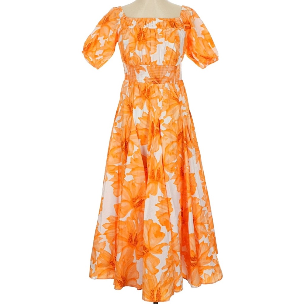 INC International Concepts Orange Floral Midi Dress